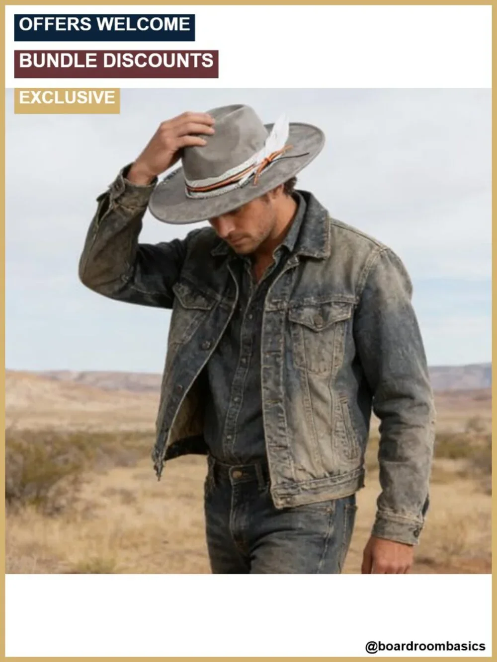 Handmade Wide Brim Fedora Hat - Western Boho Rancher Suede Style, Unisex Adult